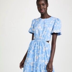WAYF blue floral dress
